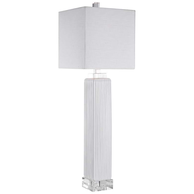 Image 2 Uttermost Bennett 32 1/2" Glossy White Ceramic Buffet Table Lamp