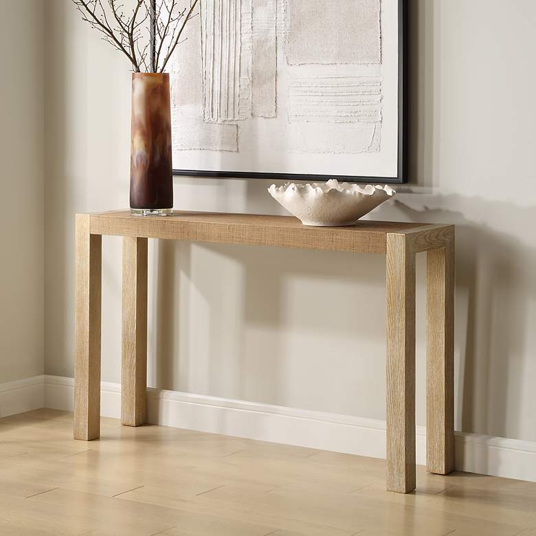 Image 3 Uttermost Bentley 52" Wide Oak Veneer Console Table more views