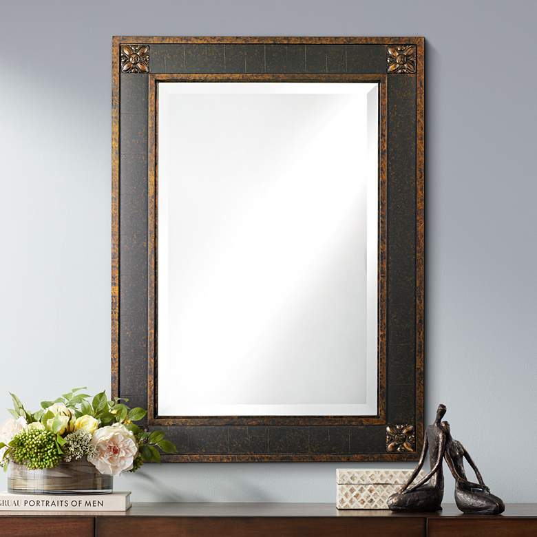 Image 1 Uttermost Bergamo Chestnut Brown 28 inch x 38 inch Wall Mirror