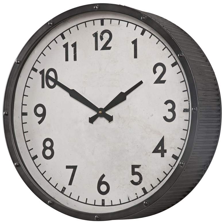 Image 1 Uttermost Berta Aged Black 22 inch Round Wall Clock