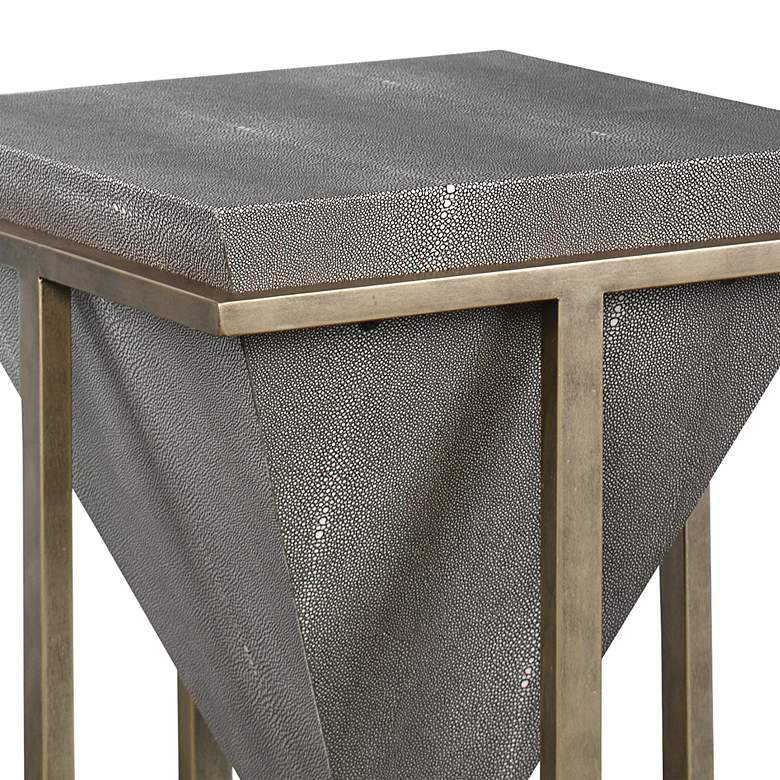 Image 3 Uttermost Bertrand 18 1/4 inchW Gray Faux Shagreen Accent Table more views