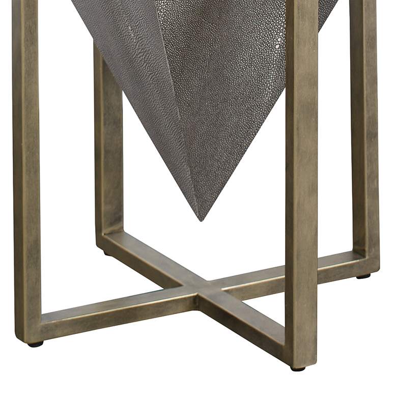 Image 4 Uttermost Bertrand 18 1/4"W Gray Faux Shagreen Accent Table more views