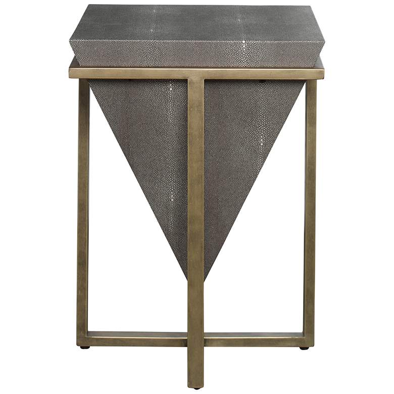 Image 6 Uttermost Bertrand 18 1/4 inchW Gray Faux Shagreen Accent Table more views
