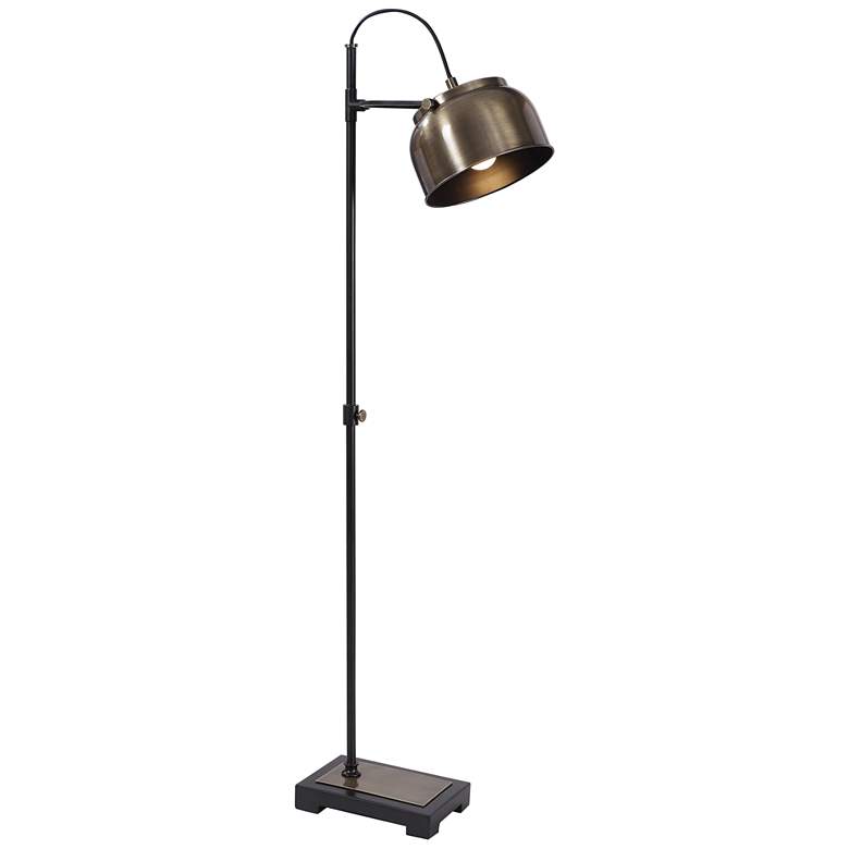 Image 2 Uttermost Bessemer 62" Plated Modern Brass and Black Floor Lamp