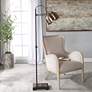 1_Uttermost Bessemer 62" Plated Modern Brass and Black Floor Lamp