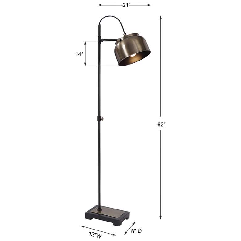 Image 4 Uttermost Bessemer 62" Plated Modern Brass and Black Floor Lamp more views