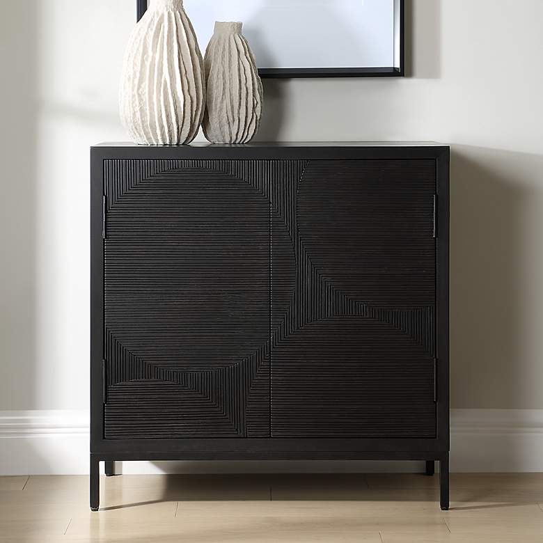 Image 1 Uttermost Beswick 31 1/2" Wide Matte Black 2-Door Cabinet