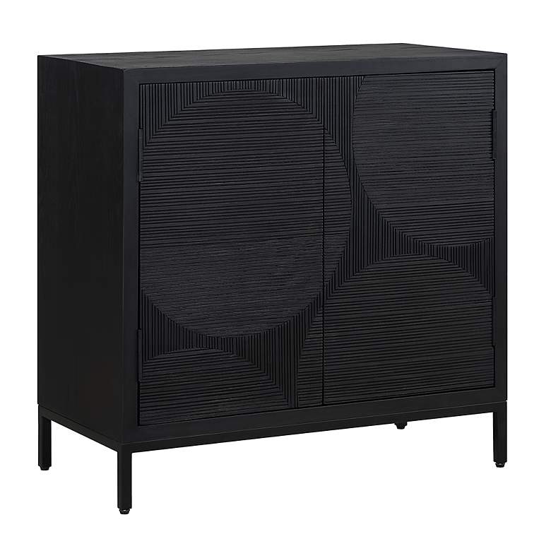 Image 4 Uttermost Beswick 31 1/2" Wide Matte Black 2-Door Cabinet more views