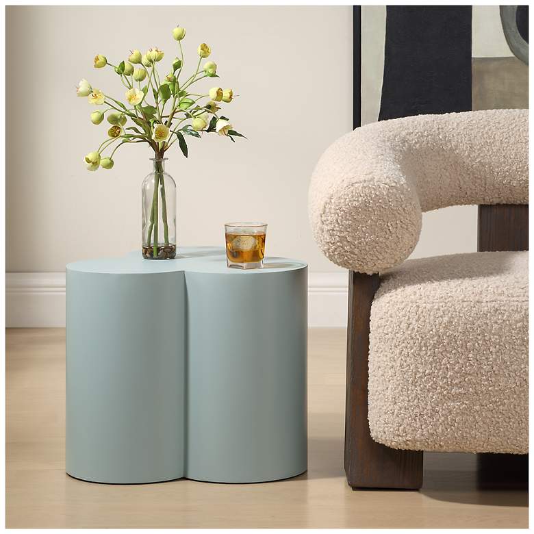 Image 1 Uttermost Beven Outdoor 16" H x 17 3/4" Blue Accent Table