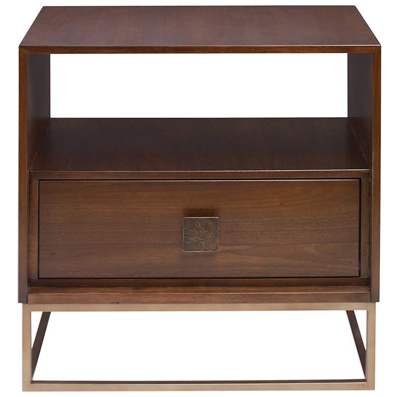 Image 3 Uttermost Bexley 25" Wide Dark Walnut 1-Drawer Side Table