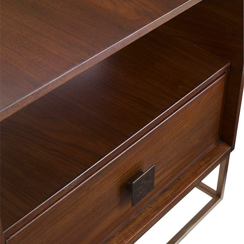 Image 6 Uttermost Bexley 25" Wide Dark Walnut 1-Drawer Side Table more views
