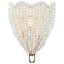 2_Uttermost Biddeford 14" High White Wood Beaded 1-Light Sconce
