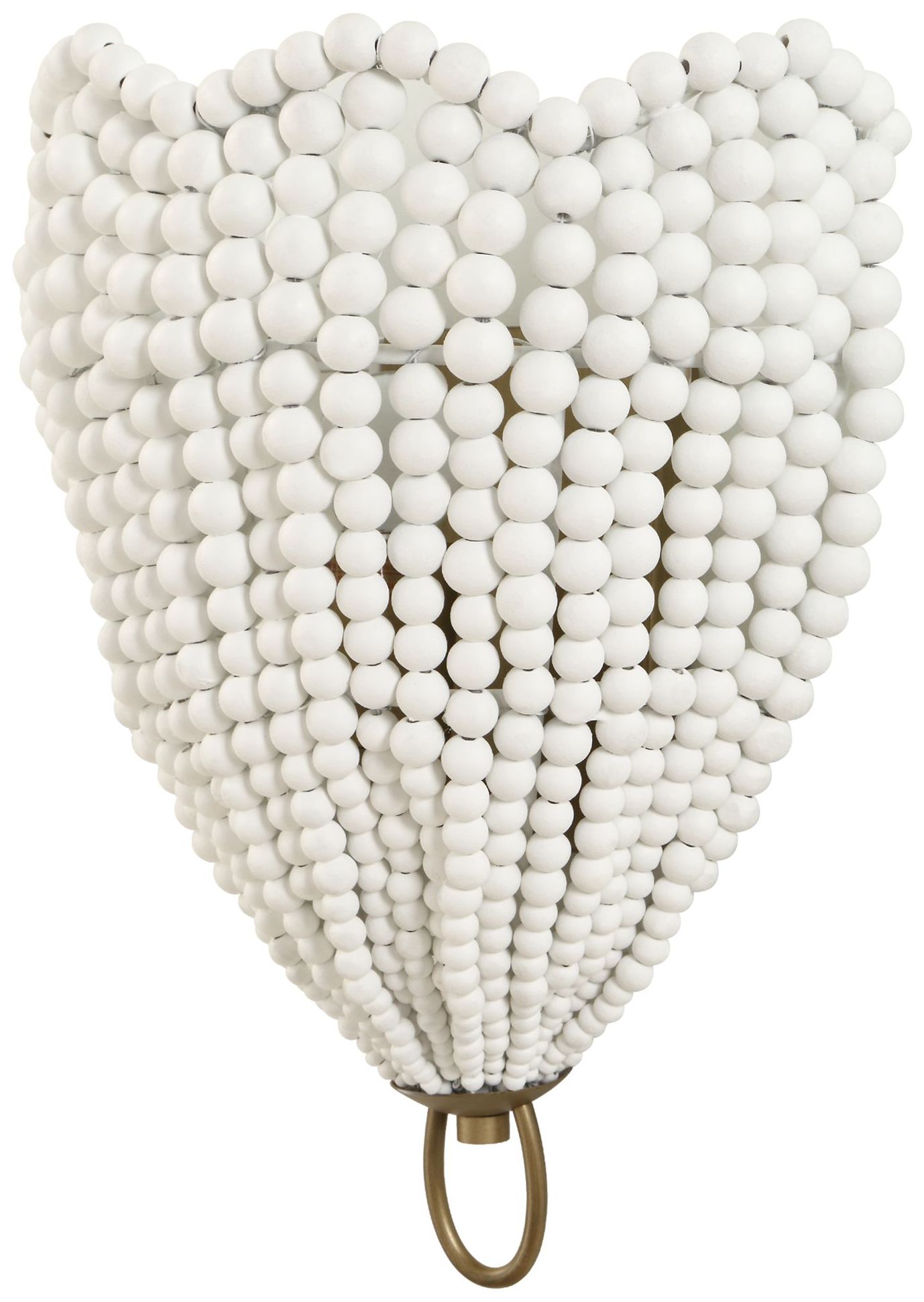 Image 3 Uttermost Biddeford 14" High White Wood Beaded 1-Light Sconce more views