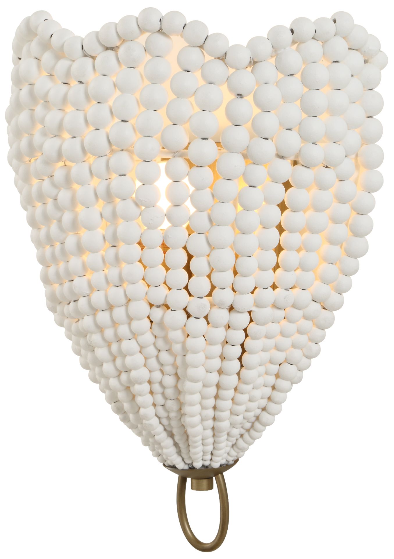 Image 4 Uttermost Biddeford 14" High White Wood Beaded 1-Light Sconce more views