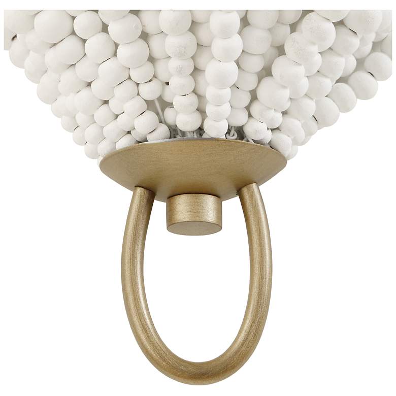 Image 6 Uttermost Biddeford 14" High White Wood Beaded 1-Light Sconce more views