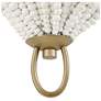 6_Uttermost Biddeford 14" High White Wood Beaded 1-Light Sconce more views