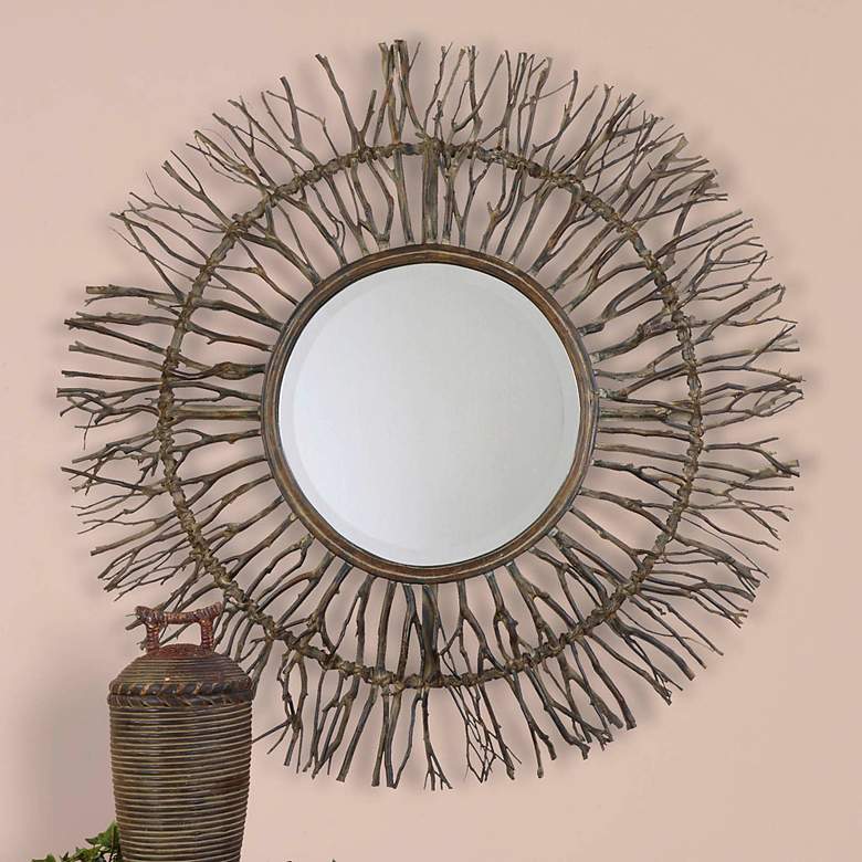 Image 1 Uttermost Birch Horizons 38" Round Wall Mirror