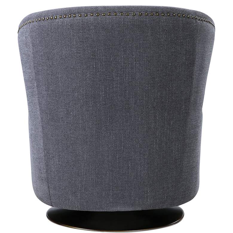 Image 7 Uttermost Biscay Dark Charcoal Gray Swivel Chair more views