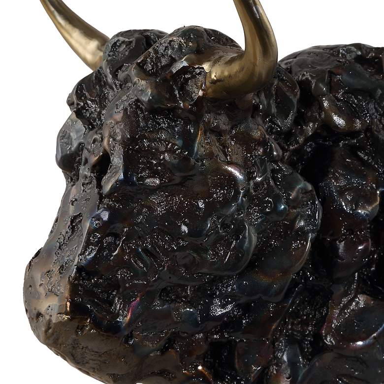 Image 6 Uttermost Bison Bust 13" High Tarnished Bronze Statue more views
