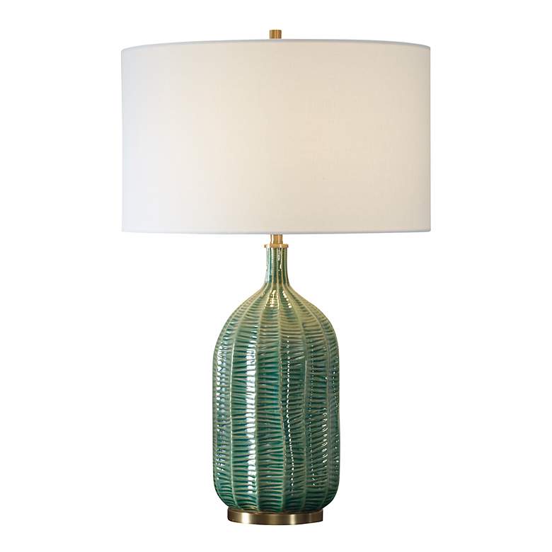 Image 2 Uttermost Bixby 24 1/2" Modern Hunter Green Glaze Ceramic Table Lamp