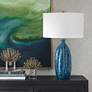3_Uttermost Bixby 28 3/4" Coastal Modern Blue Ceramic Table Lamp more views