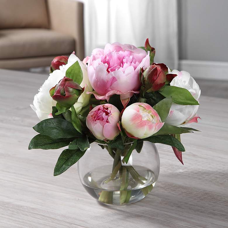Image 1 Uttermost Blaire Peony 8.5-in High Faux Bouquet