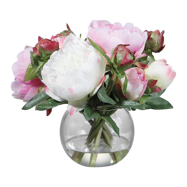 Image 3 Uttermost Blaire Peony 8.5-in High Faux Bouquet more views