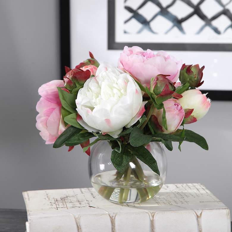 Image 4 Uttermost Blaire Peony 8.5-in High Faux Bouquet more views