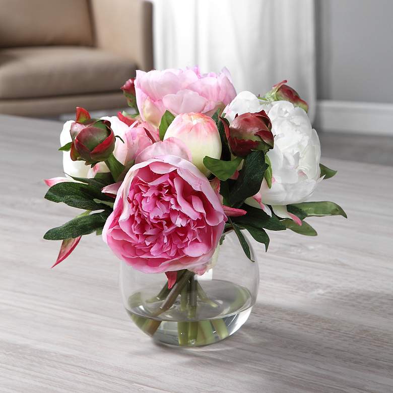 Image 5 Uttermost Blaire Peony 8.5-in High Faux Bouquet more views
