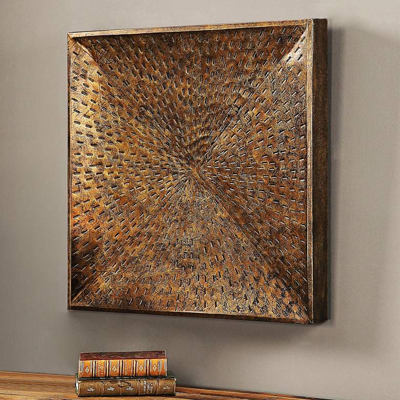 Image 1 Uttermost Blaise 31 1/2 inch Square Bronze Metal Wall Art
