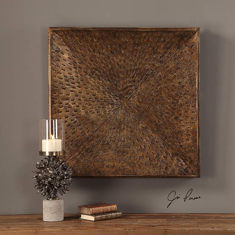 Image 5 Uttermost Blaise 31 1/2" Square Bronze Metal Wall Art more views