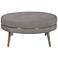 Uttermost Blake Taupe Brown and Gray Button Tufted Ottoman