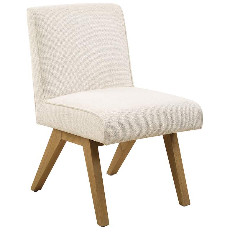 Image 4 Uttermost Blakely Snow White Fabric Armless Dining Chair more views
