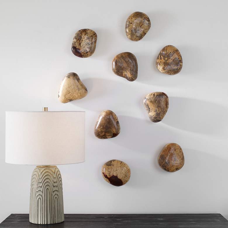 Image 1 Uttermost Blonde Decorative Pebbles Wall Decor Set of 9