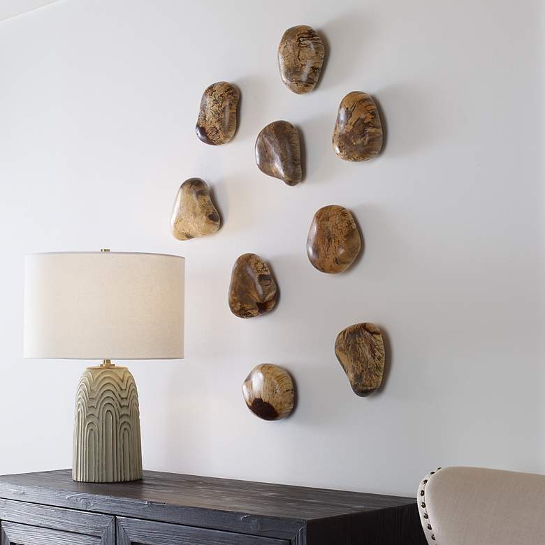 Image 4 Uttermost Blonde Decorative Pebbles Wall Decor Set of 9 more views