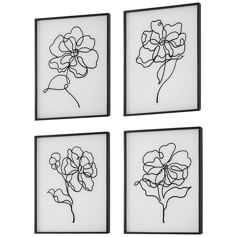 Image 6 Uttermost Bloom 19 inch High 4-Piece Framed Wall Art Set more views