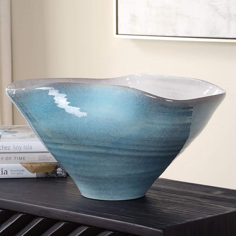 Image 1 Uttermost Blue Crest Porcelain Bowl
