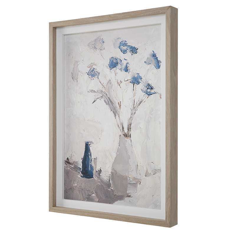 Image 3 Uttermost Blue Flowers In Vase 41"H Printed Framed Wall Art more views