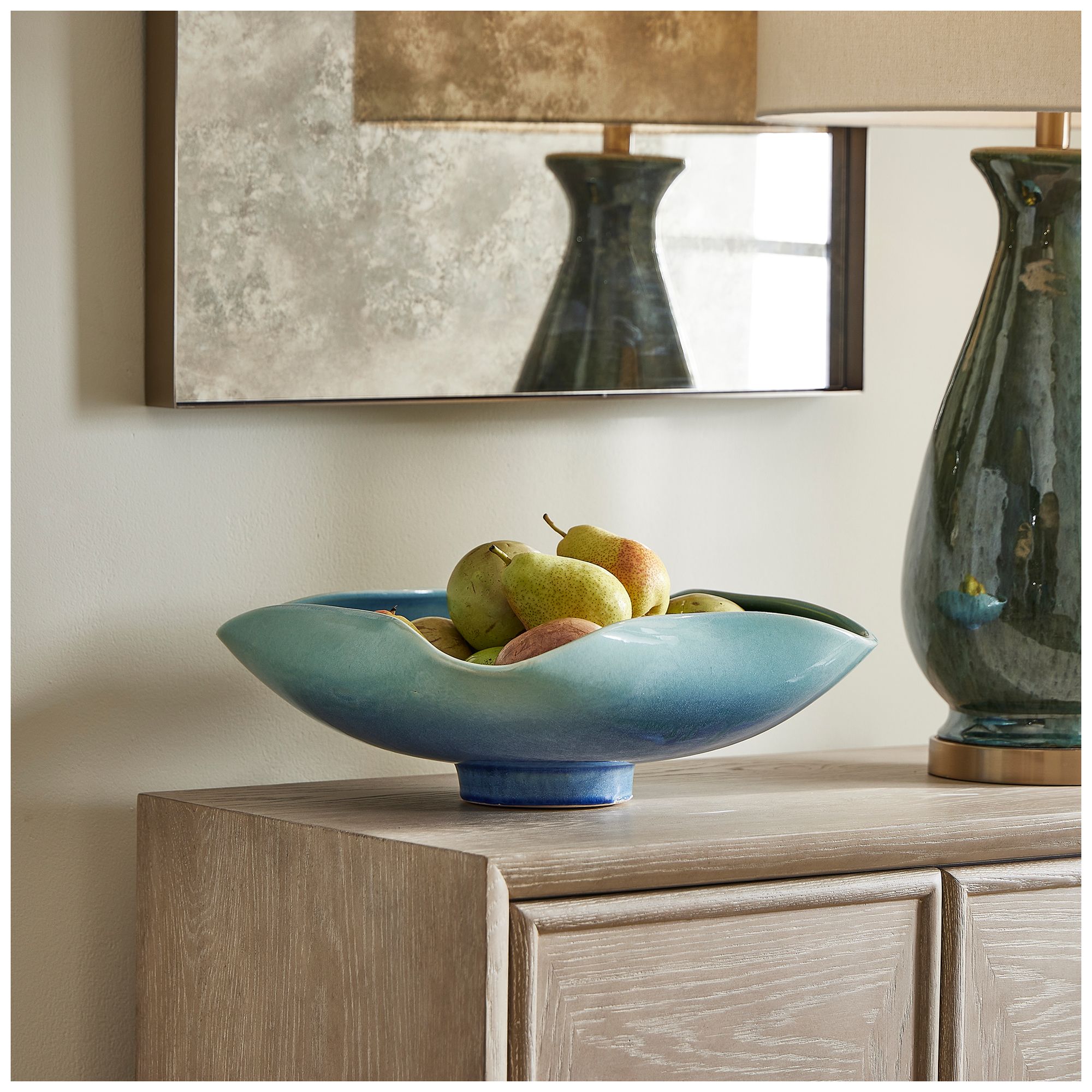 Image 3 Uttermost Blue Lagoon Indoor-Outdoor Bowl more views