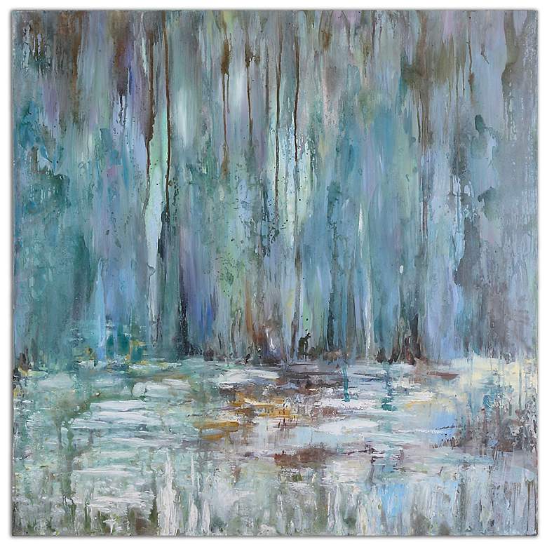 Image 3 Uttermost Blue Waterfall 40" Square Canvas Wall Art