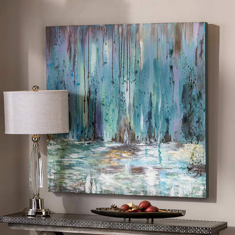 Image 4 Uttermost Blue Waterfall 40" Square Canvas Wall Art more views