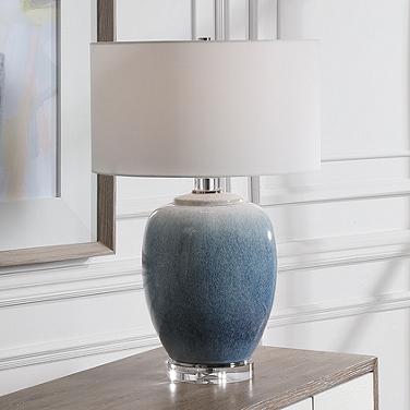 Uttermost Blue Waters 26 1/2" High Ombre Light Blue Ceramic Table Lamp