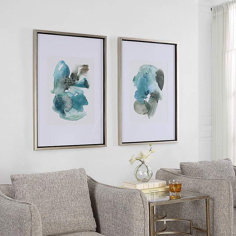 Image 3 Uttermost Blueprints 40" High 2-Piece Framed Wall Art Set more views