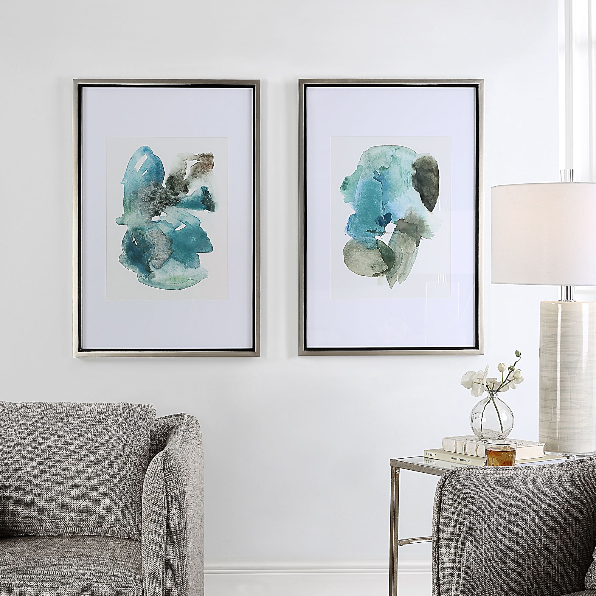 Image 7 Uttermost Blueprints 40" High 2-Piece Framed Wall Art Set more views