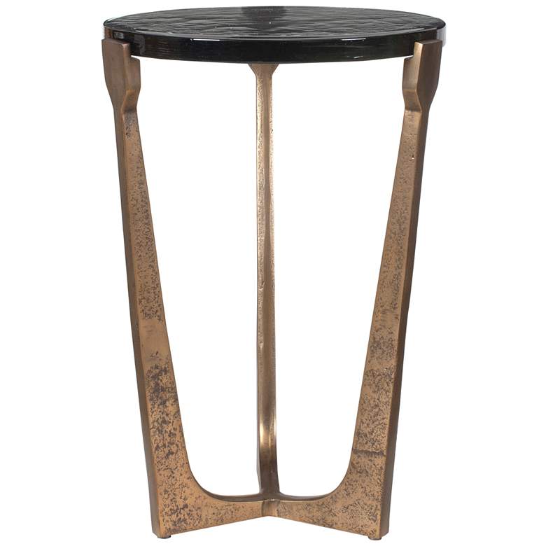 Image 2 Uttermost Bohdi 22" H x 15" W Aluminum and Glass Outdoor Accent Table