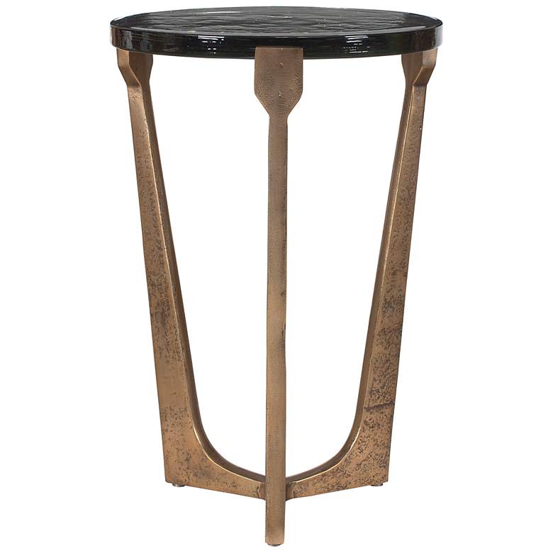 Image 3 Uttermost Bohdi 22" H x 15" W Aluminum and Glass Outdoor Accent Table more views