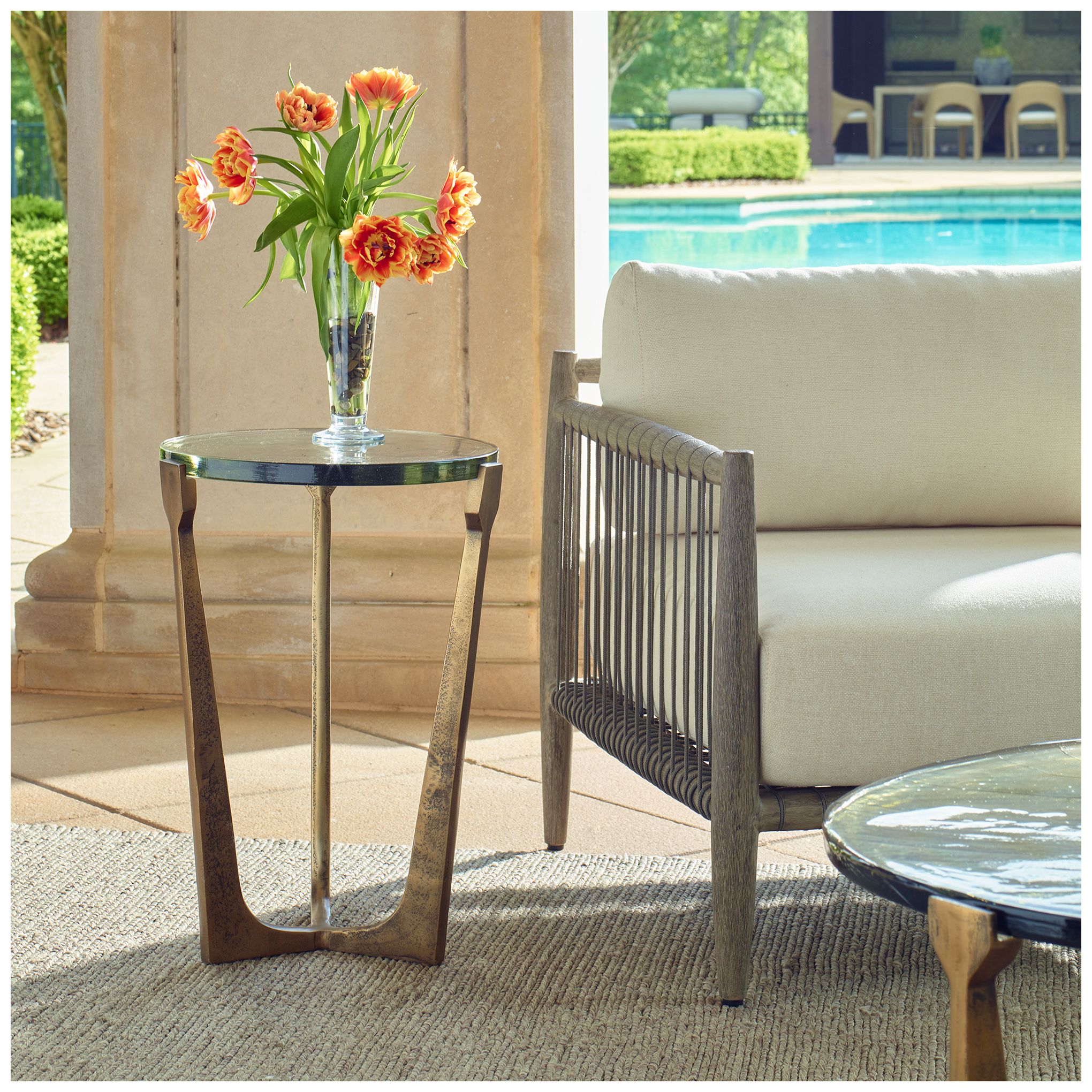 Image 3 Uttermost Bohdi 22" H x 15" W Aluminum and Glass Outdoor Accent T more views