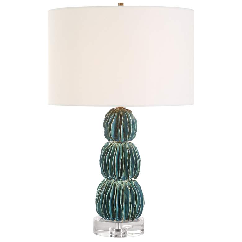 Image 2 Uttermost Bonaire 25 1/4" Teal Ceramic Table Lamp