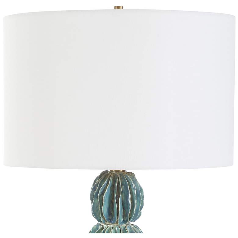 Image 4 Uttermost Bonaire 25 1/4" Teal Ceramic Table Lamp more views