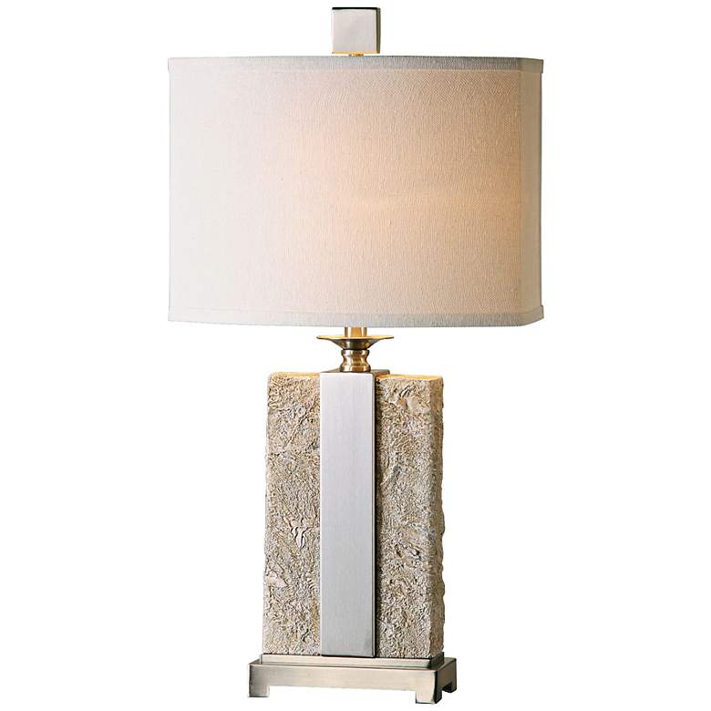 Image 2 Uttermost Bonea 29 inch Modern Stone Ivory Table Lamp